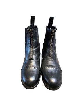 Mountain Horse Blk Leather Front Zip Paddock Riding Boots US 9 EUR 40 Equestrian